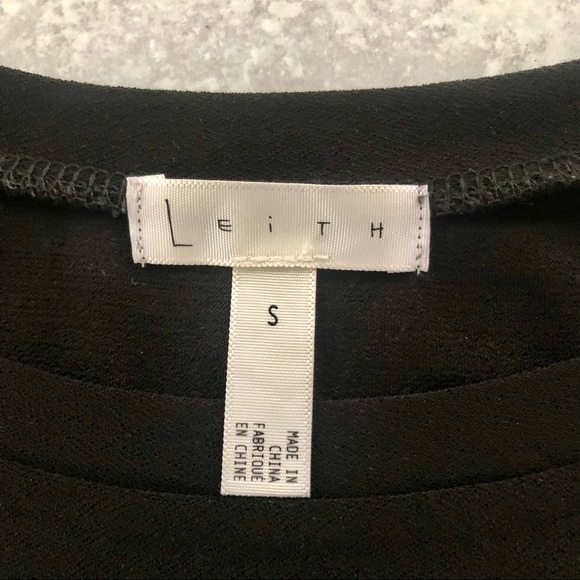 🌼 Leith Black Crepe Trapeze Swing Dress S - Picture 4 of 7